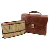 Tuscany Leather Alessandria - Leather Multi Compartment Tl Smart Laptop Briefcase - Tl141448