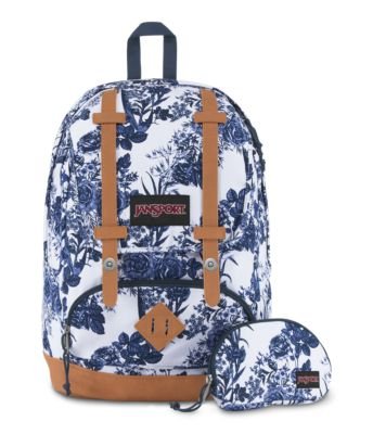 JanSport Baughman Laptop Backback - White Artist Rose