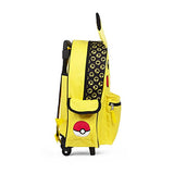 Pokemon Pikachu 16" Inch Yellow Rolling Backpack Luggage With Plush Ears