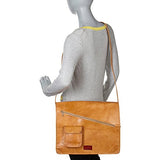 Sharo Leather Bags Computer Messenger Bag (Orange-Yellow)