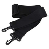 Black Laptop Shoulder Strap, Adjustable Bag Strap Replacement with Metal Swivel Hooks for Luggage