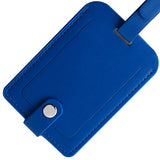 Luggage Bag Tags Leather Travel ID Labels Suitcase Name Tags with Snap - Set of 2 (PU Blue)