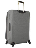 Steve Madden Luggage 24" Expandable Softside Suitcase With Spinner Wheels (Peek A Boo Gray, 24In)