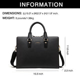 Bostanten Leather Lawyers Briefcase Shoulder Laptop Business Slim Bags For Men & Women Black