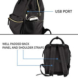 KROSER Laptop Backpack 15.6 Inch Stylish School Computer Backpack Casual Daypack Laptop Bag Water Repellent Nylon Business Bag Tablet with USB Port for Travel/Business/College/Women/Men-Black