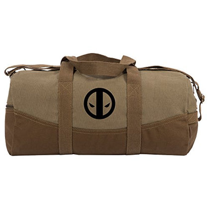 Deadpool Two Tone 19in Duffle Bag with Detachable Strap, Brown & Black