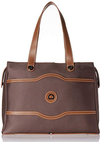 Lumento Brown Checkered Makeup Bag,Travel Storage Cosmetic Bag,PU