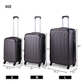 Luggage Sets Expandable Suitcase Double Wheels TSA Lock Trunk three-piece suit (Dark Gray)