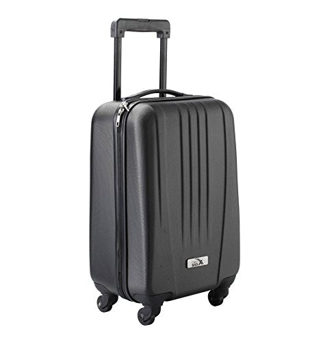 Cabin Max Silver ABS spinner 4 wheel hard case- Carry on 18" flight trolley bag (Black)