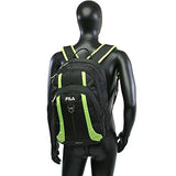 Fila Edge School Computer Tablet Bk Bag Bkpk, Black/Lime
