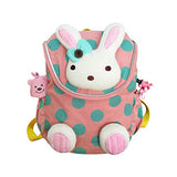 labebe - Toddler Travel Backpack, Small Backpack for Girls, Kid/Baby Snack Bag, Cute/Kawaii Rucksack, Knapsack with Anti-Lost Leash, Pink Bunny Mini Bag, Stuffed Animal Rucksack with Harness for child