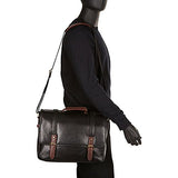 Mancini Double Compartment Briefcase for Laptop & Tablet (Black)