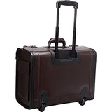 Mancini Deluxe Wheeled Leather Catalog Case - Black