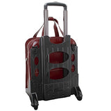 Siamod Novembre 35326 Red Leather Ladies’ Detachable-Wheeled Laptop Case