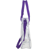 Eastsport 100% Clear PVC Value Tote with Front Easy Access Pocket, Purple