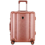 TPRC Donna Hardside/Aluminum Frame Spinner Luggage, Rose Gold, Carry-On 20-Inch