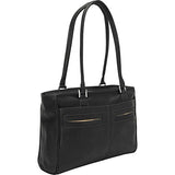 Piel Leather Ladies Laptop Tote With Pockets, Black, One Size