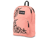 Trans By Jansport Over 17.5" Backpack - Butterfly Print - Coral/Black - Laptop Sleeve