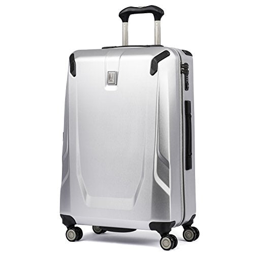 Travelpro Luggage Crew 11 25" Polycarbonate Hardside Spinner Suitcase, Silver