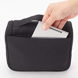 Muji Polyester Hanging Travel Case, 16 cm Width x 19 cm Depth x 6 cm Height, Black