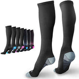 BAMS Premium Bamboo Compression Socks for Men & Women - Best Antibacterial 15-20 mmHg Graduated Knee-High Sock with Hypoallergenic Odor-Kill Technology for Running, Sports, Travel, Maternity (1 Pair)