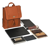 Estarer Women Pu Leather Backpack 15.6Inch Laptop Vintage College School Rucksack Bag(Brown)