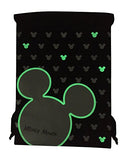 Disney Mickey Mouse Glow in the Dark Drawstring Backpack Pack of 4 (Varied) Includes 2 Drawstrings and 2 Wristlets