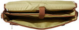 Piel Leather Double Loop Expandable Laptop Briefcase, Saddle