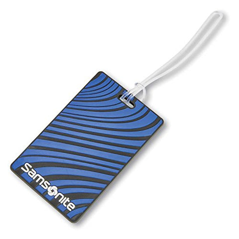 Samsonite Designer Luggage Id Tags, Blue Fantasy Stripe