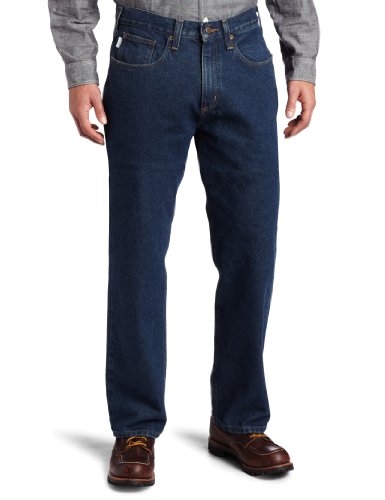 Carhartt Men's Relaxed Straight Denim Five Pocket Jean,Dark Vintage Blue,33 x 30