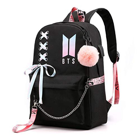 BOOSOS Usb BTS School Backpack K-POP Casual Backpack Daypack Laptop Bag College Bag School Bag Jimin Suga Jin Taehyung V Jungkook