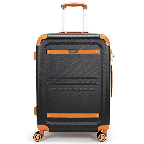 19V69 Italia Vintage Expandable Checked Hardside Spinner Suitcase