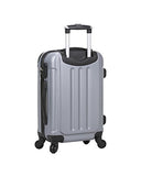 Dejuno Neato 3-Piece Hardside Spinner Combination Lock Luggage Set, Silver