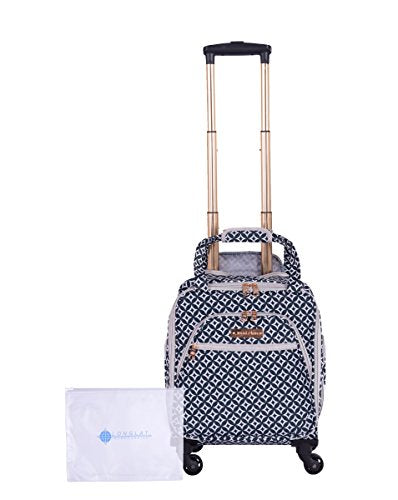 Jenni Chan Colima 2-Piece Set 15" Spinner Tote + 311 Bag Travel, Black/White One Size