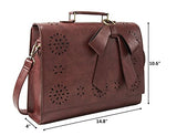 Ecosusi Ladies Pu Leather Laptop Bag Briefcase Crossbody Messenger Bags Satchel Purse Fit 14"