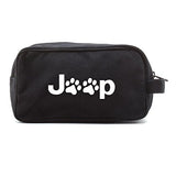 Jeep Wrangler Cat Dog Paw Prints Canvas Shower Kit Travel Toiletry Bag Case in Black & White