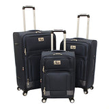 Chariot Genoa 3-Piece Lightweight Upright Spinner Luggage Set, Navy Grey