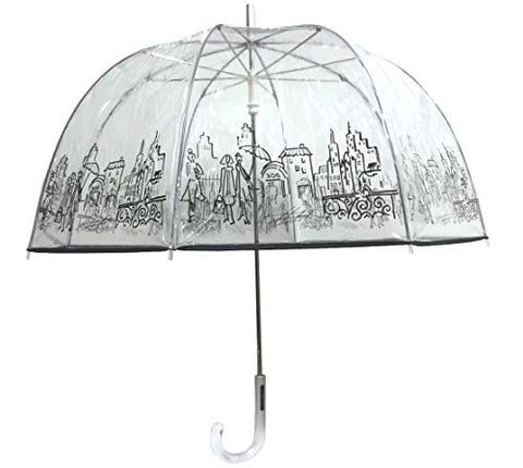 London Fog Clear Umbrella, City, One Size