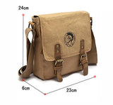 AUGUR Canvas Unisex Universal Leisure Cross Body Single Shoulder Bag (Army green)