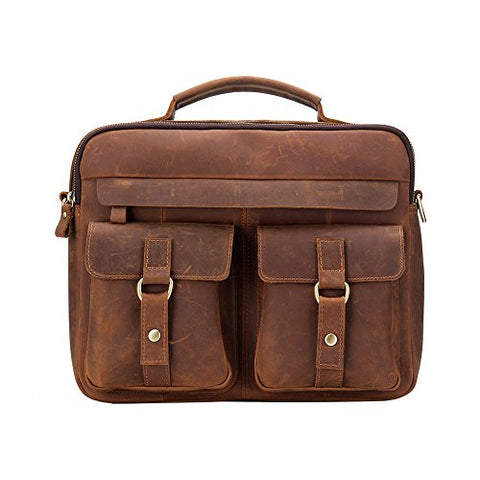 Mens Vintage Real Leather Shoulder Bag Berchirly Leather Menssenger Bag Light Brown