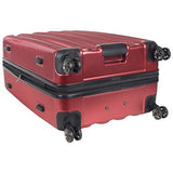 Kenneth Cole Reaction Wave Rush 28" Lightweight Hardside PET 8-Wheel Spinner Expandable Checked Suitcase, Warm Red
