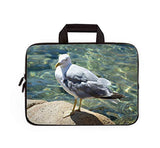 Double Zipper Laptop Bag,Bellissimo gabbiano sugli scogli Delle limpide acque Della Sardegna,14