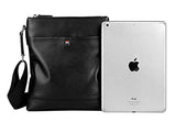 Saierlong New Mens Black Genuine Leather Briefcase Messenger Bags Business Handbags