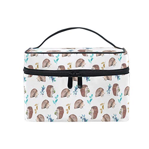 Makeup Bag Cute Hedgehog Fruit Travel Cosmetic Bags Organizer Train Case Toiletry Make Up Pouch