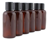 4oz Empty Amber Brown Plastic Squeeze Bottles with Disc Top Flip Cap (6 pack); BPA-Free Containers For Shampoo, Lotions, Liquid Body Soap, Creams (4 ounce, Amber Brown)