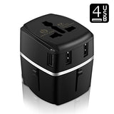 Bonazza Universal International Travel Adapter Kit With 4Amps 4 Usb Ports - Uk, Us, Au, Europe