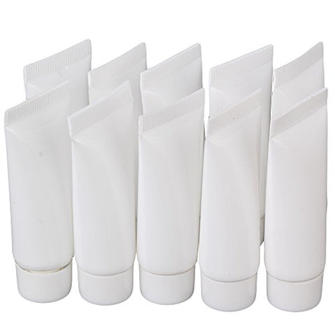 BQLZR 5ml White Soft Plastic Empty Tube Makeup Cosmetic Cream Lotion Containers Pack of 10