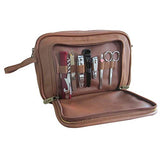 AmeriLeather Leather Travel Toiletry Bag (Brown)