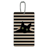 Black Cat In Window Luggage Card Suitcase Carry-On Id Tag