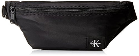 Calvin Klein Men'S Zippered Belt Bag With Logo Patch, Black, No Size